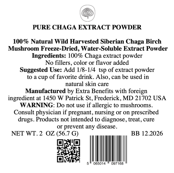 SIBERIAN CHAGA FREEZE-DRIED EXTRACT POWDER 2 oz