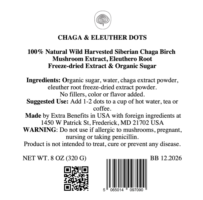 CHAGA & ELEUTHERO SUGAR DOTS/CUBES 8 oz
