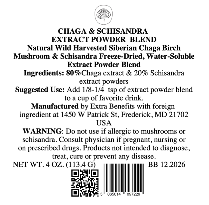 CHAGA & SCHISANDRA EXTRACT POWDER BLEND 4 oz