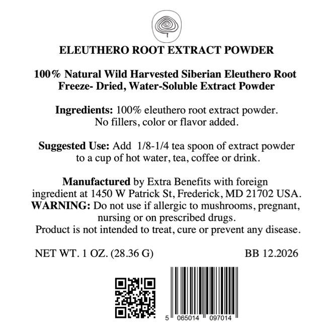ELEUTHERO ROOT EXTRACT POWDER 1 oz
