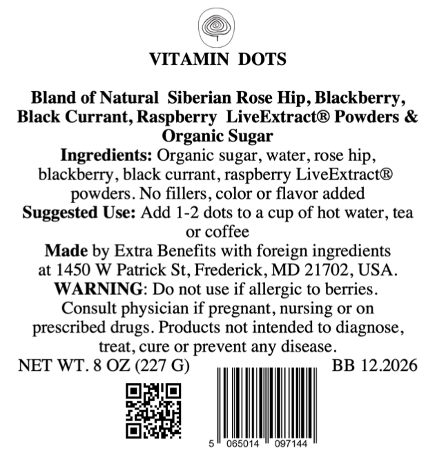 VITAMINS DOTS BERRIES & SUGAR BLEND LiveExtracts® POWDER 8 oz