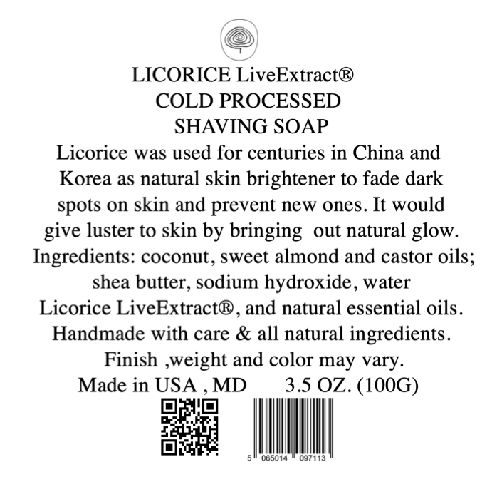 LICORICE COLD PROCESSED SHAVING SOAP
