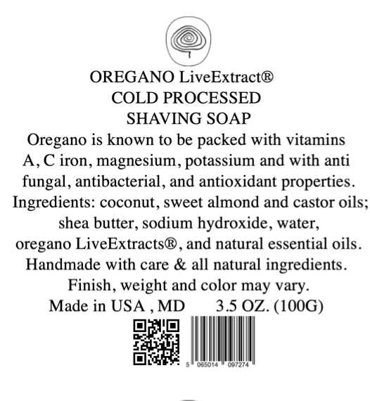 OREGANO COLD PRESSED SHAVING SOAP