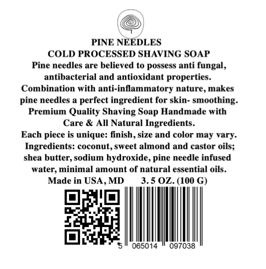 PINE NEEDLES COLD PROCESSED  WHIPPED SHAVING SOAP