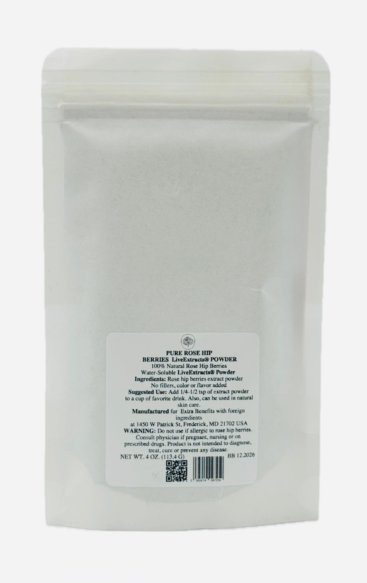 ROSE HIP WATER-SOLUBLE LiveExtracts® POWDER 4 oz.