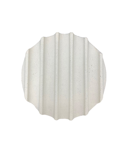 MINIMALIST ROUND WHITE CEMENT SOAP TRAY  3"3/4 x ½ "