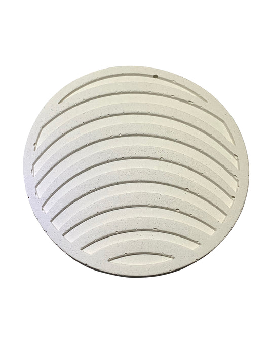 MINIMALIST ROUND WHITE CEMENT COASTER / CANLE HOLDER 4 3/4" X 3/4"