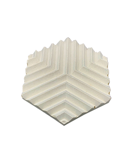 MINIMALIST HEXAGON WHITE CEMENT SOAP TRAY /COUSTER 4 x 3 1/2" x 1/2"