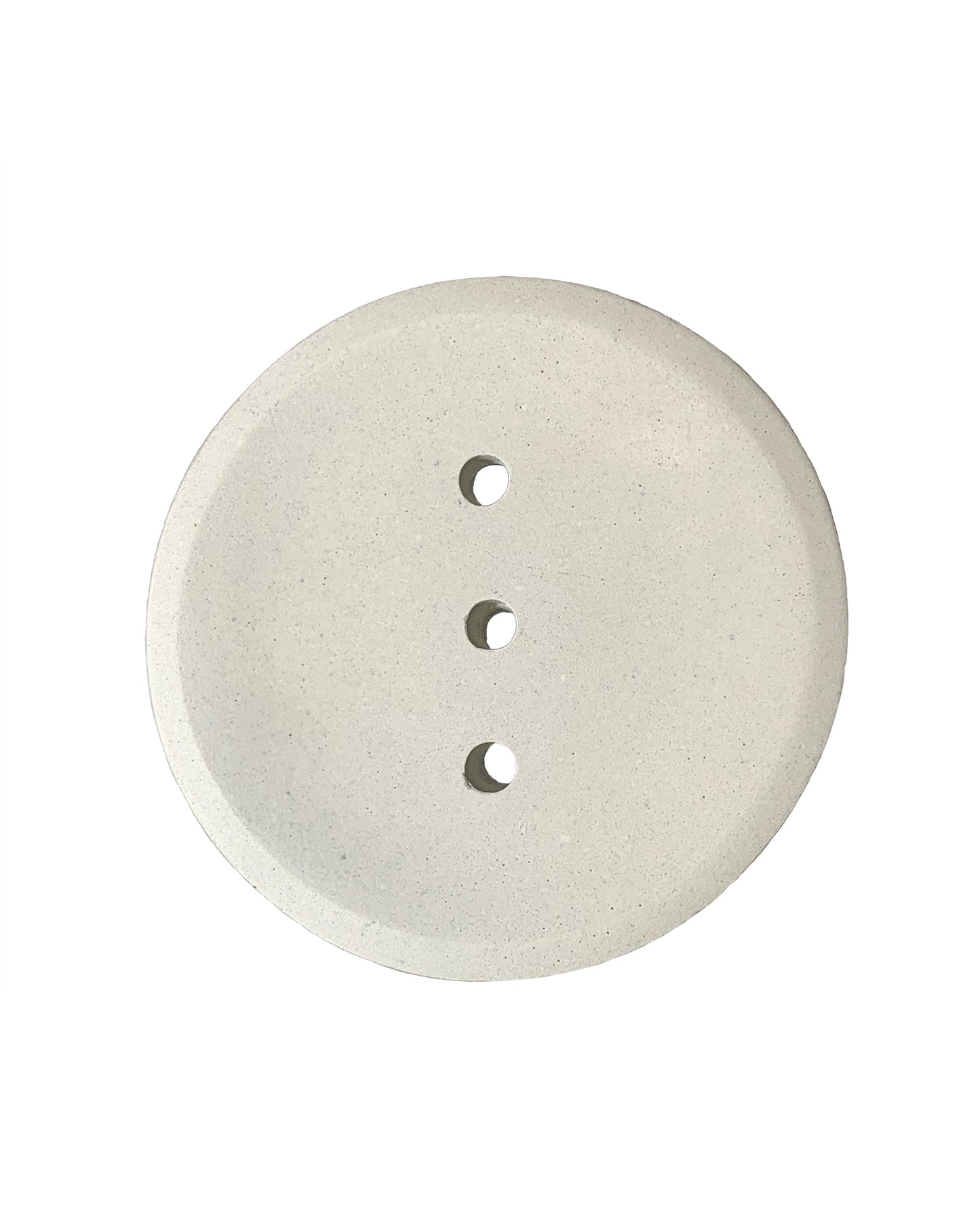 MINIMALIST ROUND WHITE CEMENT SOAP TRAY  3 1/2"x 3/4"